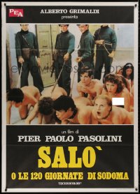 5c0953 SALO OR THE 120 DAYS OF SODOM Italian 1p R1980s Pasolini, naked people on leashes!