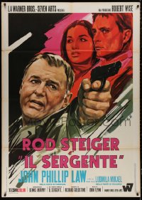 5c0957 SERGEANT Italian 1p 1968 Ercole Brini art of Rod Steiger, John Phillip Law & Ludmila Mikael!