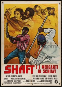 5c0962 SHAFT IN AFRICA Italian 1p 1973 different art of Richard Roundtree fighting & loving!