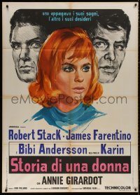 5c0967 STORY OF A WOMAN Italian 1p 1969 art of Bibi Andersson between Robert Stack & Farentino, rare!