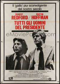 5c0728 ALL THE PRESIDENT'S MEN Italian 2p 1976 Dustin Hoffman & Redford as Woodward & Bernstein!