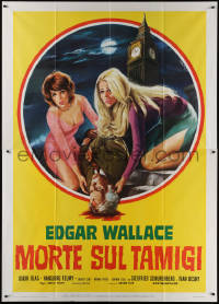 5c0746 DEAD ONE IN THE THAMES RIVER Italian 2p 1971 Edgar Wallace, Mate art of women with victim!