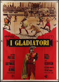 5c0748 DEMETRIUS & THE GLADIATORS Italian 2p R1966 Victor Mature & Susan Hayward, different & rare!