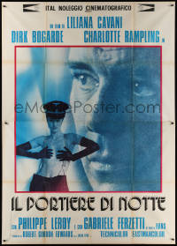 5c0797 NIGHT PORTER Italian 2p 1974 Il Portiere di notte, Dirk Bogarde, topless Charlotte Rampling!