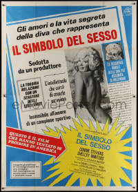 5c0811 SEX SYMBOL Italian 2p 1974 sexy half-naked Connie Stevens, great scandal magazine design!
