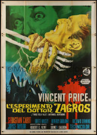 5c0830 TWICE TOLD TALES Italian 2p 1964 great Ciriello art of skeleton choking Vincent Price, rare!
