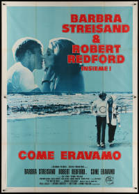 5c0832 WAY WE WERE Italian 2p 1974 Barbra Streisand & Robert Redford walk on beach & kissing!