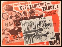 5c0518 LIVES OF A BENGAL LANCER Mexican LC R1950s great image of Gary Cooper using machine gun!