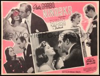 5c0526 NINOTCHKA Mexican LC R1950s close up of pretty Greta Garbo & Melvyn Douglas, Ernst Lubitsch!