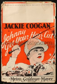 5c0405 JOHNNY GET YOUR HAIR CUT pressbook 1927 art of jockey Jackie Coogan over horse race, rare!