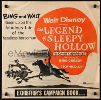 5c0408 LEGEND OF SLEEPY HOLLOW pressbook R1959 Walt Disney's story of the headless horseman, rare!