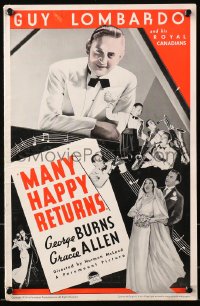 5c0414 MANY HAPPY RETURNS pressbook 1934 Guy Lombardo and His Royal Canadians, very rare!