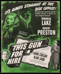 5c0445 THIS GUN FOR HIRE pressbook 1942 Alan Ladd & Veronica Lake, film noir classic, very rare!
