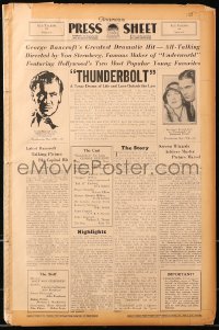 5c0446 THUNDERBOLT pressbook 1929 George Bancroft, Fay Wray, Josef von Sternberg, ultra rare!