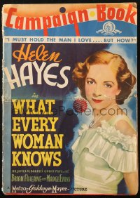 5c0459 WHAT EVERY WOMAN KNOWS pressbook 1934 Helen Hayes, full-color cover & poster images!