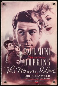 5c0466 WOMAN I LOVE pressbook 1937 Paul Muni, Miriam Hopkins & Louis Hayward in WWI romance, rare!