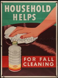 5c0331 SHELL 41x55 advertising poster 1940s furniture polish, household helps for fall cleaning!