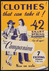 5c0332 WOMAN'S HOME COMPANION 11x16 advertising poster 1940s spring fashions, clothes that can take it!