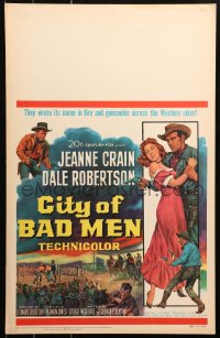 5c0577 CITY OF BAD MEN WC 1953 Jeanne Crain, Dale Robertson, Richard Boone, cowboys & boxing art