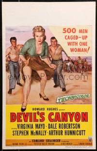 5c0583 DEVIL'S CANYON 3-D WC 1953 500 men caged-up with Virginia Mayo, Dale Robertson, ultra rare!
