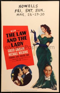 5c0627 LAW & THE LADY WC 1951 art of pretty Greer Garson, Michael Wilding & Fernando Lamas!