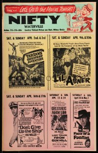 5c0646 NIFTY WATERVILLE local theater WC 1959 Tarzan's Greatest Adventure, Li'l Abner & more!