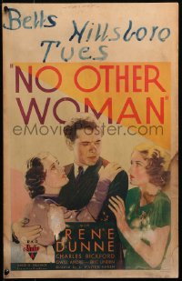 5c0648 NO OTHER WOMAN WC 1933 art of Charles Bickford between Irene Dunne & Gwili Andre, ultra rare!