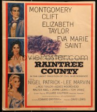 5c0660 RAINTREE COUNTY WC 1957 art of Montgomery Clift, Elizabeth Taylor & Eva Marie Saint!