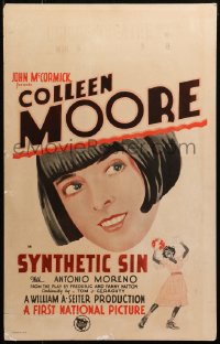 5c0689 SYNTHETIC SIN WC 1929 art of pretty small town actress Colleen Moore & in blackface!