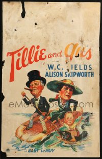 5c0694 TILLIE & GUS WC 1933 art of W.C. Fields & Alison Skipworth on raft + Baby LeRoy on fish!