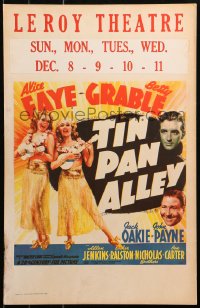 5c0695 TIN PAN ALLEY WC 1940 sexy Alice Faye & Betty Grable in hula outfits with ukuleles, rare!