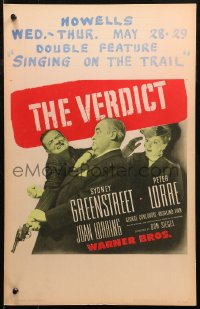 5c0700 VERDICT WC 1946 Peter Lorre with gun attacked by Sydney Greenstreet by Joan Lorring, rare!