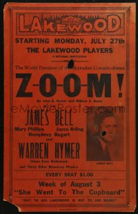 5c0713 Z-O-O-M stage play WC 1931 young Lakewood player Humphrey Bogart 4th billed, ultra rare!