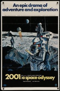 5d0002 2001: A SPACE ODYSSEY style B 70mm 1sh 1968 Kubrick, McCall art of astronauts on the moon!