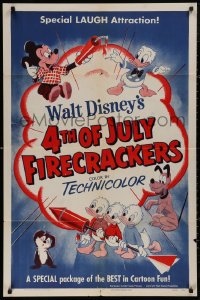 5d0010 4TH OF JULY FIRECRACKERS 1sh 1953 Mickey Mouse, Donald Duck & nephews, Pluto, Disney cartoon!
