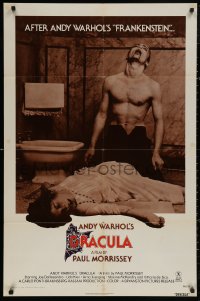 5d0047 ANDY WARHOL'S DRACULA 1sh 1974 Paul Morrissey, cool image of vampire Udo Kier!