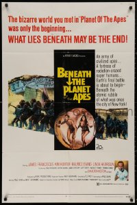 5d0096 BENEATH THE PLANET OF THE APES 1sh 1970 sequel, what lies beneath may be the end!