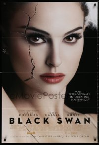 5d0123 BLACK SWAN style F int'l DS 1sh 2010 image of cracked ballet dancer Natalie Portman!