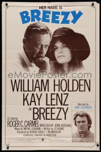 5d0141 BREEZY 1sh 1974 directed by Clint Eastwood who is shown, William Holden & Kay Lenz, very rare