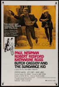 5d0158 BUTCH CASSIDY & THE SUNDANCE KID style B 1sh 1969 Paul Newman, Robert Redford, Ross!