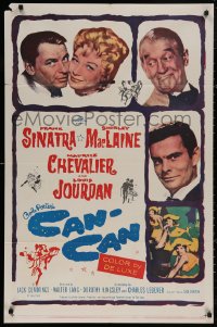 5d0169 CAN-CAN 1sh 1960 Frank Sinatra, Shirley MacLaine, Maurice Chevalier & Louis Jourdan!