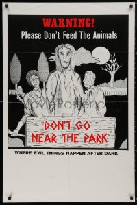 5d0299 DON'T GO NEAR THE PARK Canadian 1sh 1979 Aldo Ray, don't feed the animals, wacky horror art!