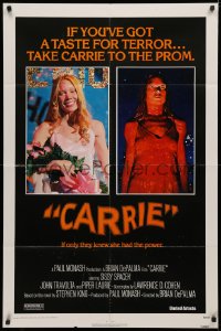 5d0175 CARRIE 1sh 1976 Stephen King, Sissy Spacek before and after her bloodbath at the prom!