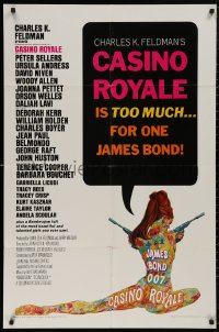 5d0179 CASINO ROYALE 1sh 1967 all-star James Bond spy spoof, psychedelic art by Robert McGinnis!