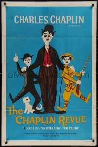 5d0183 CHAPLIN REVUE 1sh 1959 Charlie comedy compilation, great artwork by Leo Kouper!