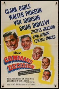 5d0212 COMMAND DECISION 1sh 1948 Clark Gable, Walter Pidgeon, Van Johnson, Brian Donlevy!