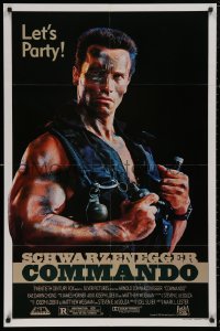 5d0213 COMMANDO 1sh 1985 cool image of Arnold Schwarzenegger in camo, let's party!