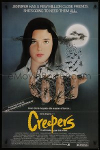 5d0232 CREEPERS 1sh 1985 Dario Argento, cool Newton art of Jennifer Connelly with bugs in hand!