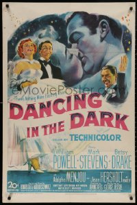 5d0251 DANCING IN THE DARK 1sh 1949 William Powell, Betsy Drake, Mark Stevens, wonderful art!