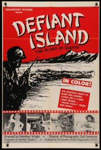 5d0269 DEFIANT ISLAND 1sh 1964 amazing story of 48,000 free Chinese living on a 13 mile long island!